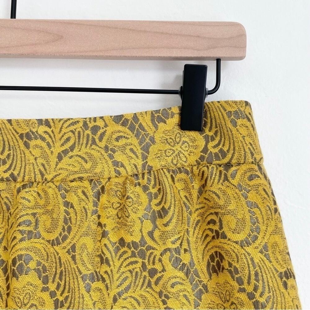 Banana Republic Mustard Lace Pattern Yellow Mini Skirt NWT - Picture 2 of 6